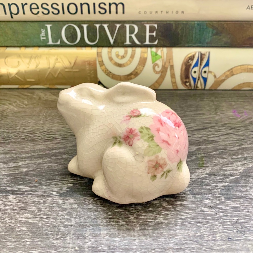 Vintage cottage style rabbit decor